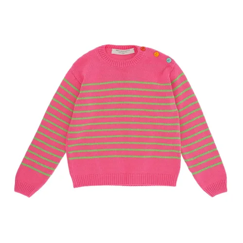 Philosophy di Lorenzo Serafini , Fuchsia Sweater with Stripes and Logo Embroidery ,Pink female, Sizes: