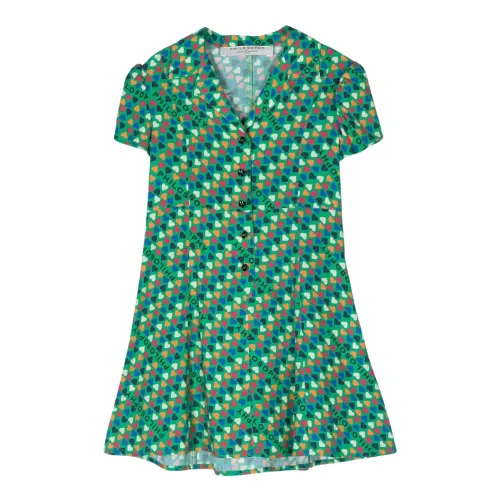 Philosophy di Lorenzo Serafini , Green Heart Print Kids Dress ,Multicolor female, Sizes: