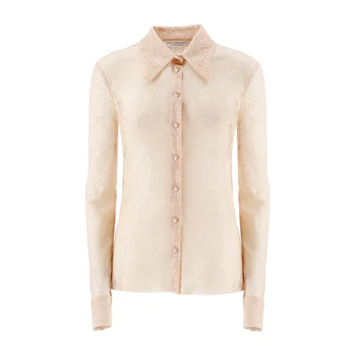 Philosophy di Lorenzo Serafini , Pink Lace Shirt with Floral Pattern ,Pink female, Sizes:
