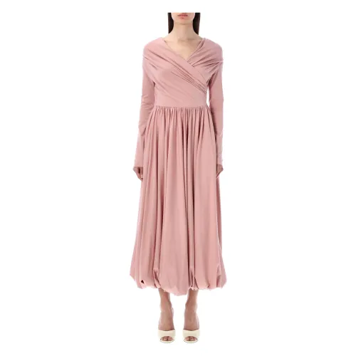 Philosophy di Lorenzo Serafini , Pink Ss23 Cotton Blend Midi Dress ,Pink female, Sizes: