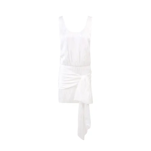 Philosophy di Lorenzo Serafini , Stylish Short Dress with Bow Detail ,White female, Sizes:
