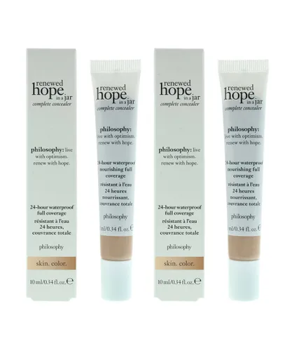 Philosophy Womens 24-Hour Waterproof Full Coverage Concealer 10ml - 6.0 Almond x 2 - One Size