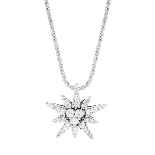 Picchiotti 18ct White Gold 0.76ct Diamond Star Necklace D - White Gold