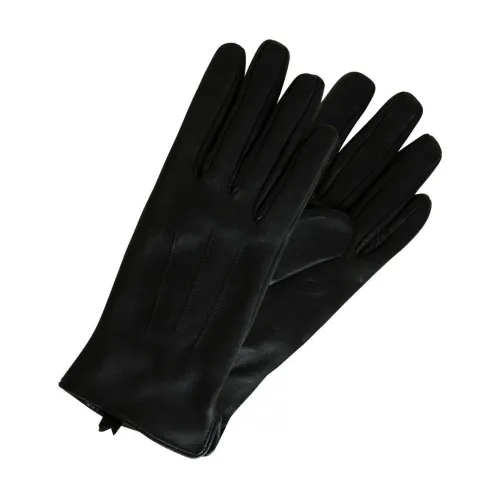 Pieces , Classic Leather Gloves ,Black female, Sizes: