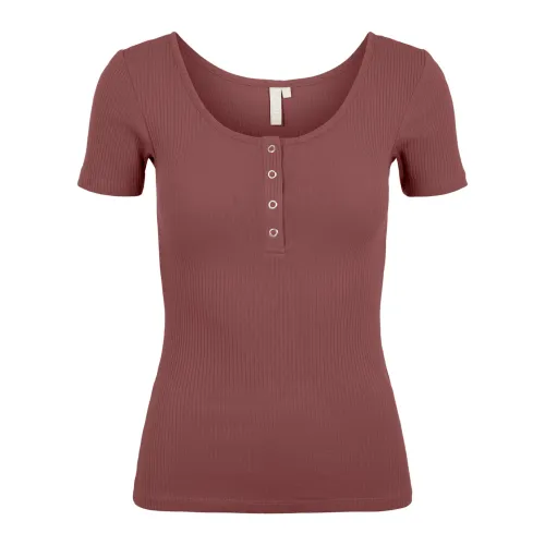 Pieces , Women&#39;s T-shirt Pieces Kitte ,Brown female, Sizes: