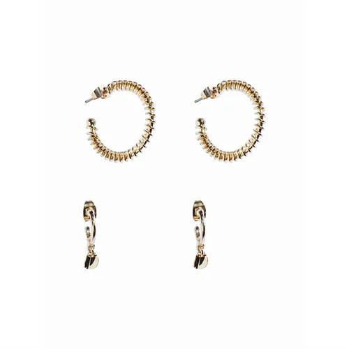 Pieces Womens Ally Two Pack Earrings Gold