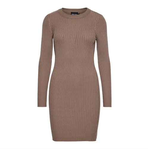 Pieces Womens Crista O Neck Knitted Dress Fossil
