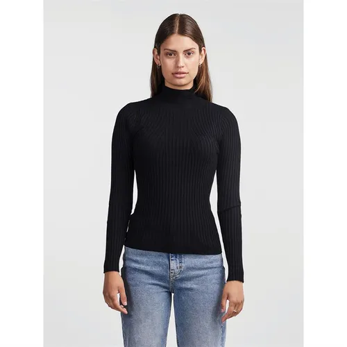 Pieces Womens Crista Roll Neck Knitted Jumper Black