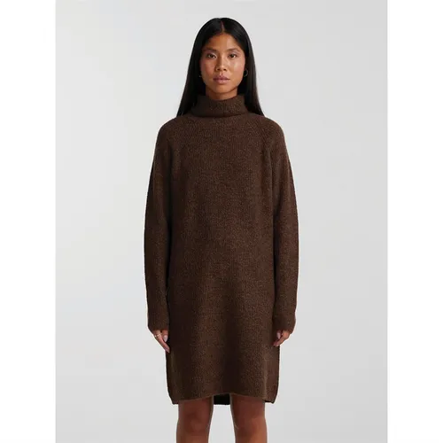 Pieces Womens Ellen High Neck Knitted Dress Chicory Coffee