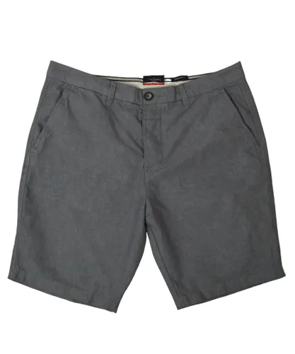 Pierre Cardin Mens Flat Front Chino Shorts - Grey Cotton