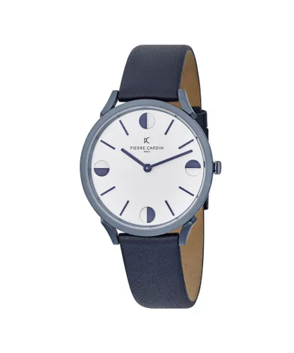Pierre Cardin Pigalle Half Moon Unisex's Blue Watch CPI.2009 Leather - One Size