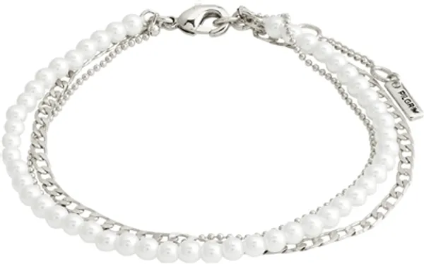 Pilgrim Silver Baker Pearl 3-In-1 Bracelet - 16cm