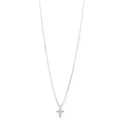 Pilgrim Silver Crystal Cross Necklace