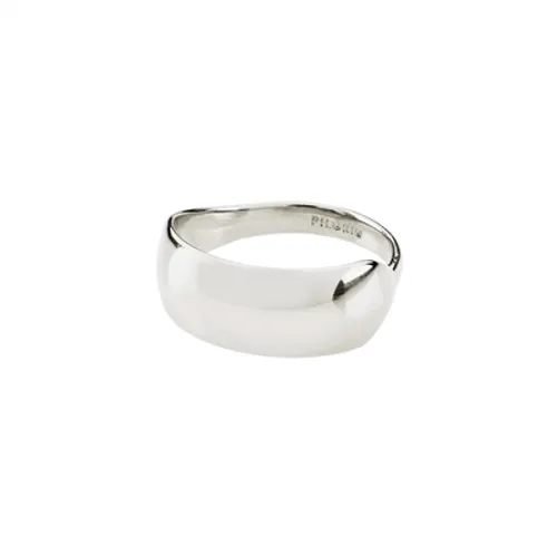 Pilgrim Silver Daisy Recycled Adjustable Ring - Silver
