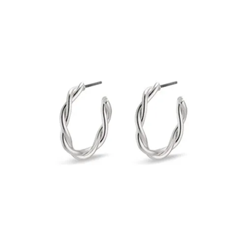 Pilgrim Silver Naja Twist Hoop Earrings