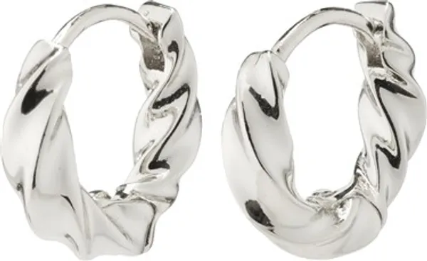 Pilgrim Silver Taffy Recycled Hoop Earrings - Silver