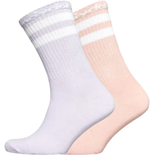 Pindydoll Womens Bea Two Pack Two Stripe Boot Socks Lilac/Coral