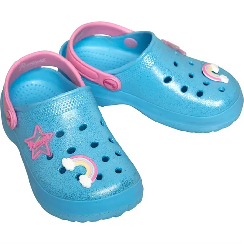 Pineapple Infant Girls Beach Sandals Blue/Pink Glitter