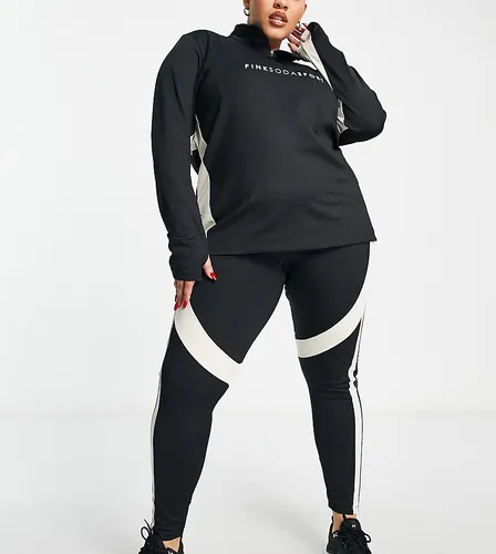 Pink Soda Sport Plus Ventura polyester blend leggings with panelling in black