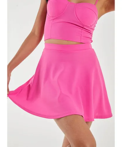Pink Vanilla Womens Basic Skater Mini Skirt