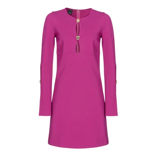 Pinko , A-line Mini Dress with Bell Sleeves ,Purple female, Sizes:
