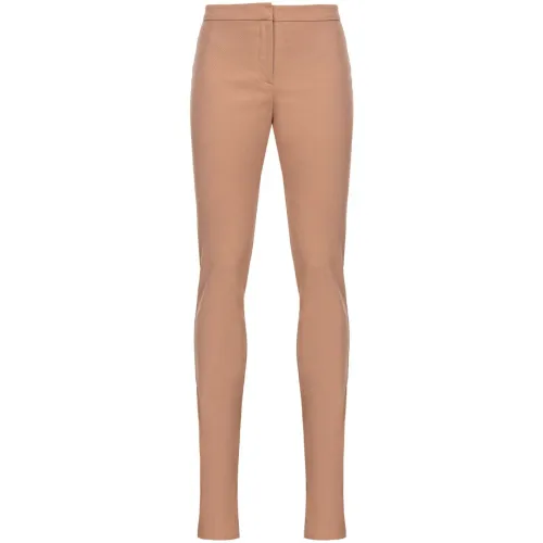 Pinko , Beige Skinny Trousers with Hidden Closure ,Beige female, Sizes: