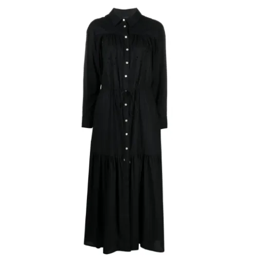 Pinko , Black Poplin Shirt Dress ,Black female, Sizes: