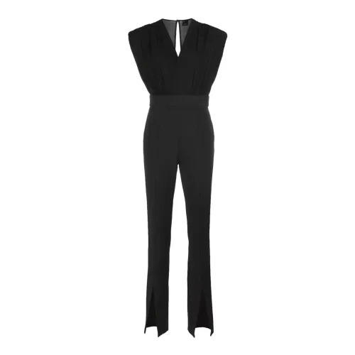 Pinko , Black Sleeveless Jumpsuit with High Waist Pants ,Black female, Sizes: