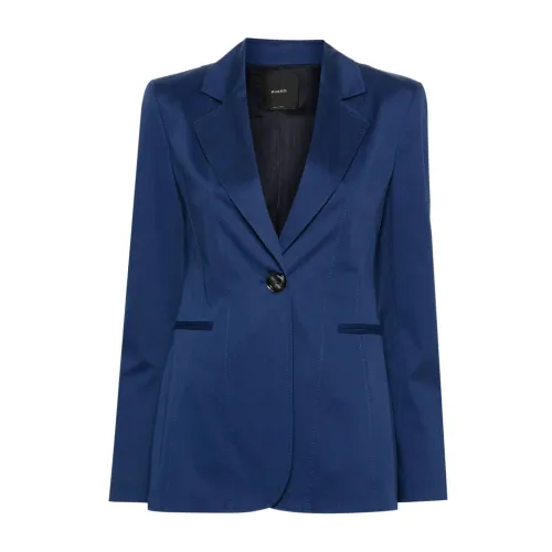 Pinko , Blue Twill Weave Panelled Jacket ,Blue female, Sizes: