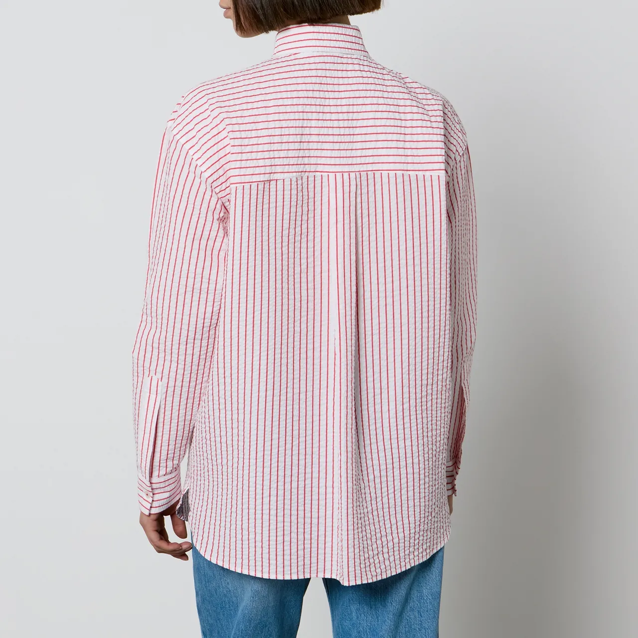 Pinko Bridport 1 Rigato Striped Seersucker Shirt