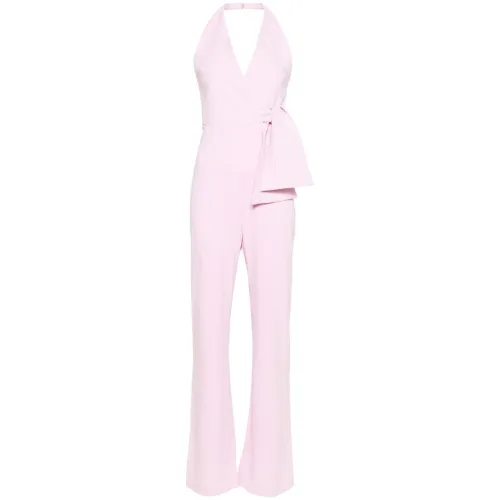 Pinko , Bubblegum Pink Crepe Trousers ,Pink female, Sizes: