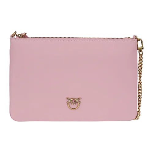 Pinko , Classic Love Simply Bag in Rosa Rossore/Antique Gold ,Pink female, Sizes: ONE SIZE