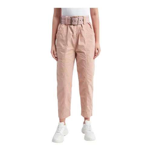Pinko , Cropped Trousers ,Pink female, Sizes: