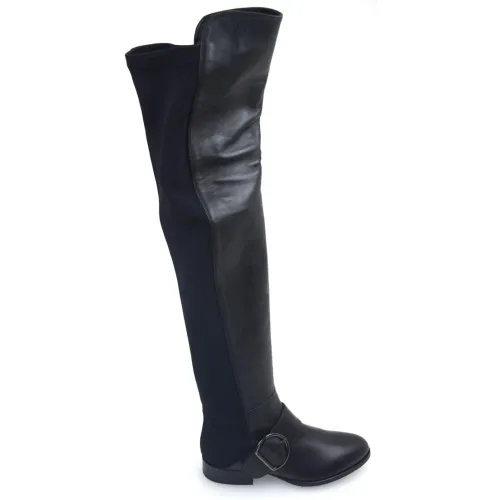 Pinko , Dallas Leather Boot with Neoprene ,Black female, Sizes: