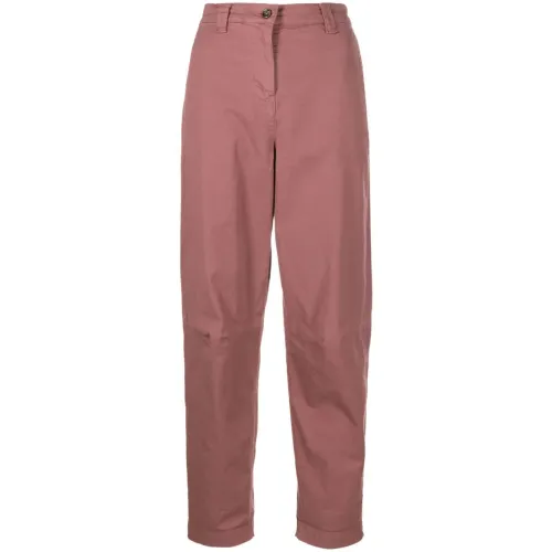 Pinko , Dark Pink High-Waisted Trousers ,Pink female, Sizes: