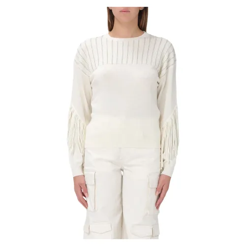 Pinko , Dragonfly Sweater ,White female, Sizes: