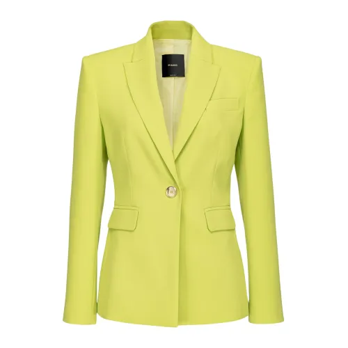 Pinko , Elastic Crepe Jacket ,Yellow female, Sizes: