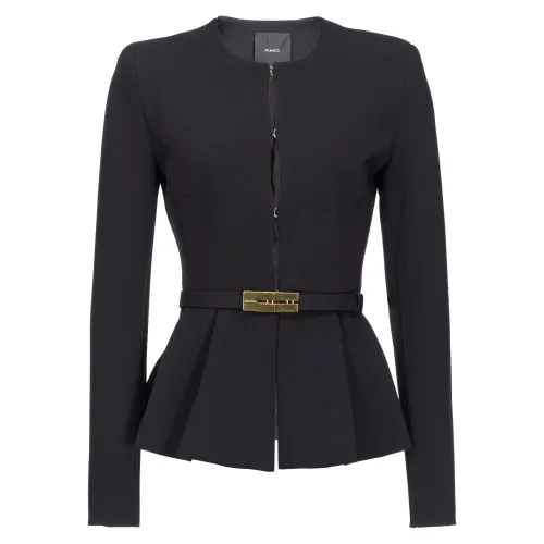Pinko , Elegant Black Jacket with Stretch Fabric ,Black female, Sizes: