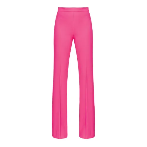 Pinko , Elegant Flared Crepe Trousers ,Pink female, Sizes: