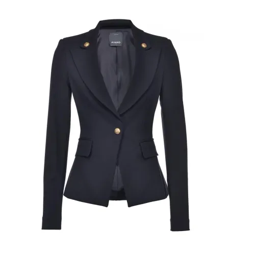 Pinko , Ermanno Jacket Fabric Point ,Black female, Sizes: