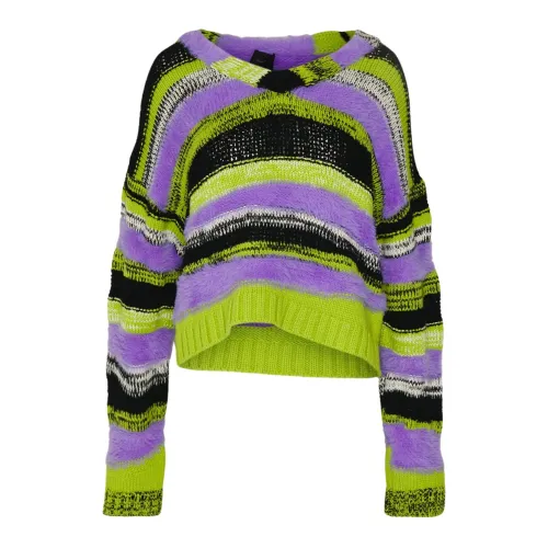 Pinko , Green Jacquard Sweater Italian Tradition ,Multicolor female, Sizes: