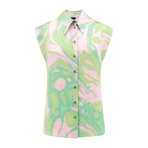 Pinko , Green Sleeveless Womens Shirt ,Green female, Sizes: