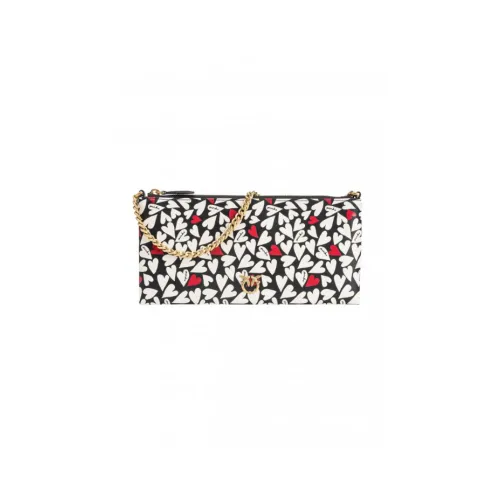 Pinko , Heart Print Leather Crossbody Bag ,Multicolor female, Sizes: ONE SIZE