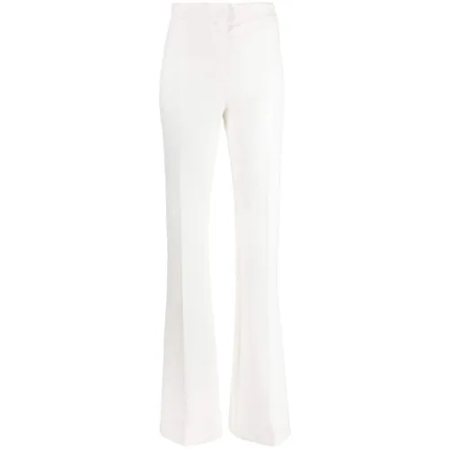 Pinko , High-Waisted Flared Trousers ,White female, Sizes: