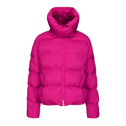 Pinko , Hooded Technical Fabric Puffer Jacket ,Purple female, Sizes: