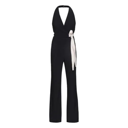 Pinko , Jumpsuit with contrasting bow ,Black female, Sizes: