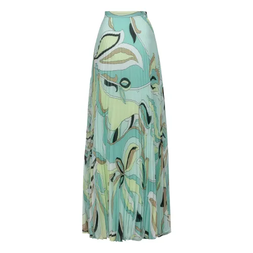 Pinko , Long skirt with side zip and all-over print ,Multicolor female, Sizes: