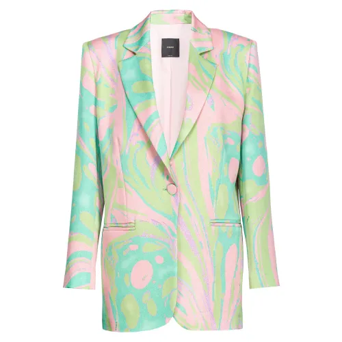 Pinko , Multicoloured Splash Print Blazer ,Multicolor female, Sizes: