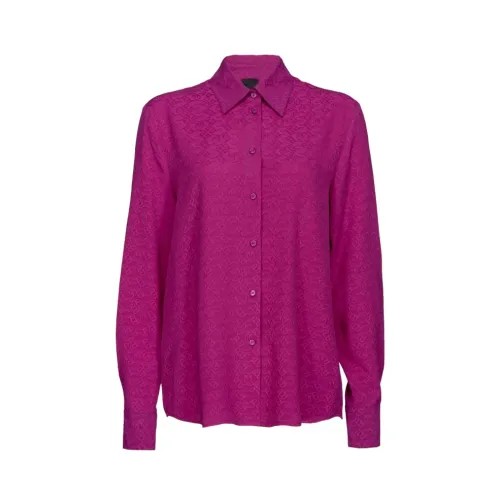 Pinko , Purple Silk Crepe de Chine Shirt ,Purple female, Sizes: