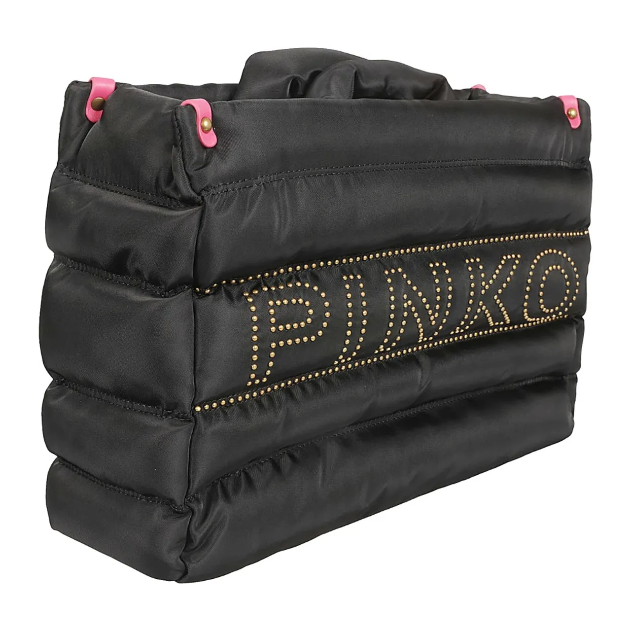 Pinko , Quilted Black Handbag with Gold Hardware ,Black female, Sizes: ONE SIZE